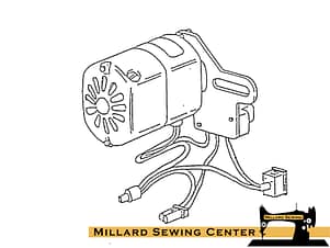 Electric Motor Assembly with Plug for Singer 14U Series Sergers