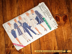Butterick 3154 Vintage (1989) Woman's Blouse, Skirt, Jacket & Pants