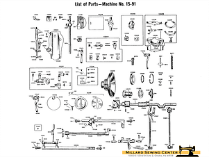 Screw, Thumbscrew for Singer 15 Class, 66 Class, 99 Class, & 201 Class Sewing Machines
