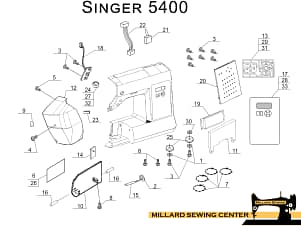 Button Set for Singer Model 5400 Sew Mate Sewing Machine