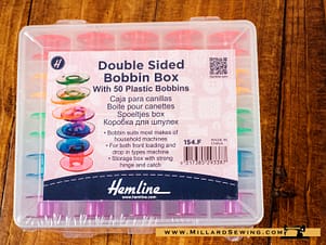 Bobbin Box; Double Sided by Hemline with Fifty 15 Class Bobbins