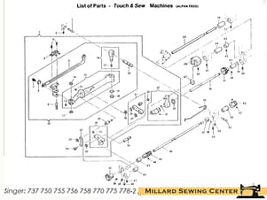 Feed Bar Assembly (Machined) for Singer Touch & Sew Sewing Machines