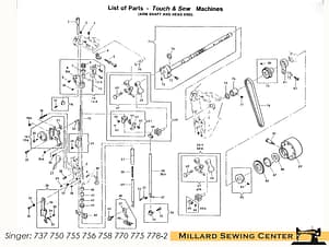 Arm Shaft for Singer Touch & Sew Sewing Machines
