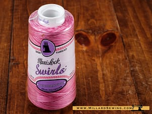 Maxi Lock Thread Swirls 3000yd in Raspberry Vanilla