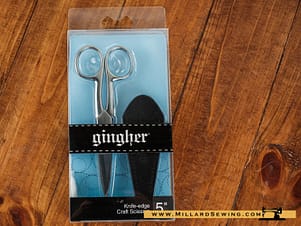 Scissors, 5" Knife Edge Craft Scissors with Leather Sheath by Gingher