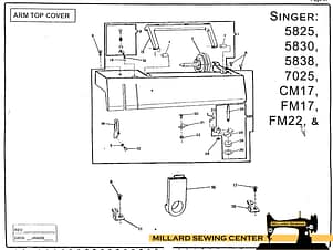 Arm Top Cover for Singer 5830C & Similar Sewing Machines