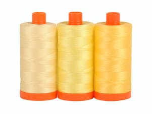 Color Builder 3 Piece Set, 50wt Cotton in Sicily Yellow by Aurifil