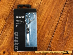 Scissors, 4" Curved Embroidery with Leather Sheath by Gingher