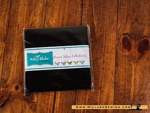 Stacker, 5" x 5" Confetti Cottons (Black) for Riley Blake Designs