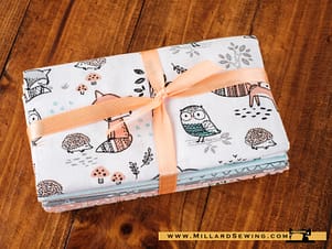 Cotton Fabric, Fat Quarter Bundle, Charming Woodland by Fabric Editions