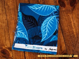 Remnant (Cotton) Blue Leaves Print