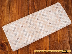 Remnant (Cotton) Gray and Beige Checkered Watercolor Squares