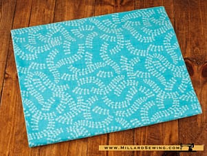 Remnant (Cotton) Monochrome Turquoise Leaf Print