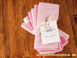 Cotton Fabric, Fat Quarter Bundle, Classic Basics in Pink By Tilda Fabric