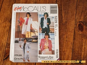 McCall's 5229 (1991) Misses' Unlined Coat or Jacket