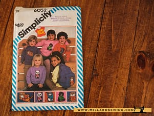 Yellow Wax Transfers for Felt Appliques Pattern 6052 from Simplicity