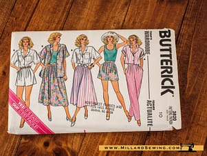 Butterick 3820 (1986) Misses' Shirt, Skirt, Pants, Shorts & Top