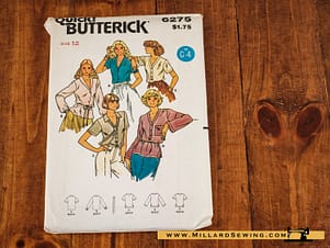 Butterick 6275 Misses Blouse & Tie