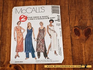 McCall's 2190 (1999) 2 Hour Dress & Pants