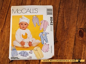 Jumpsuit, Jacket, Overalls, Romper, & Bunting for Infant and Preemie Pattern 8042 by McCall's