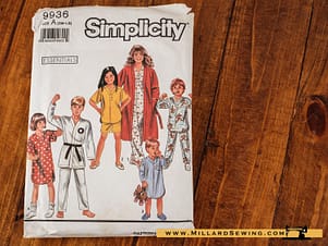 Pajamas, Nightshirt, & Robe Pattern 9936 from Simplicity