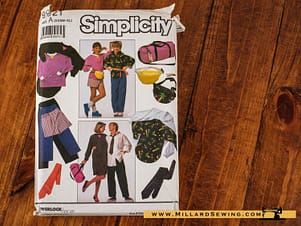 Outfit, Tie, Gym Bag, & Bicycle Bag Pattern 9921 by Simplicity