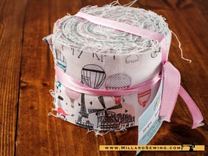 Fabric Jelly Roll - Summertime in Paris by Fabric Editions