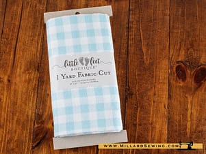 Precut Yard (Cotton) Blue Check by Little Feet Boutique