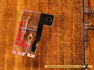 Seam Foot, 1/4" Clear View with Guide Bar for Elna and Janome/New Home Sewing Machines