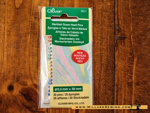 Pins, Glass Head, Marbled by Clover