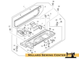 Lid with Pattern Plate for Elna eXpressive 850 Sewing Machine