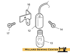 Light Socket for BabyLock B Series & Brother PX, RS, & LX Series Sewing Machines