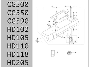 Arm Top Cover for Singer CG590 Sewing Machines