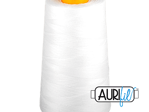 40wt 3ply Cotton Thread in 2024 White in a 3280yd Cone by Aurifil