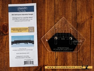 Ruler, Adjustable Locking Triangles, 1/2"-3" Half Square by Westalee Design