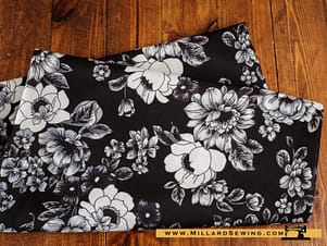 Remnant (Knit) Black & White Floral Knit