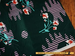 Remnant (Jersey) Green & Pink Print Jersey