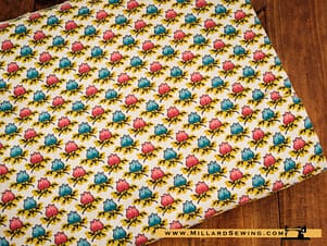 Remnant (Cotton) Curtain Panel, Pink & Blue Floral