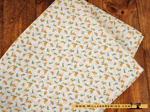 Remnant (Cotton) Sheer White with Yellow Flowers