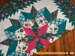 Remnant (Cotton) Vintage Pink & Green Printed Quilt Block