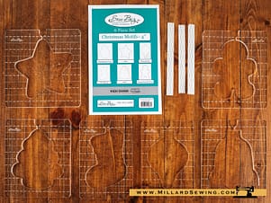Quilting Template Set, Christmas Motifs 4" for Ruler Work by Sew Biz