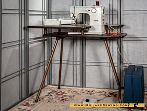 Elna SU Sewing Machine in Original Elna Folding Table