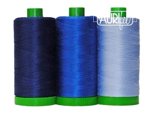 Color Builder 3 Piece Set, 40wt Cotton in Whale Shark by Aurifil