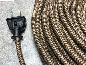 Wire Braided (Round) 18 Gauge In Dark Brown & Putty Zig Zag Sold By The Foot