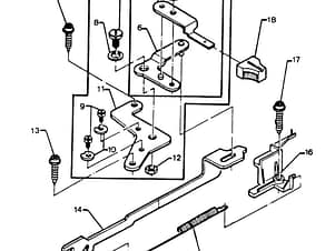 Mounting Bracket, Bight Amplitude Control Lever Complete for Singer 4832 Sewing Machines