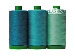 Color Builder 3 Piece Set, 40wt Cotton in Blue-Throated Macaw by Aurifil