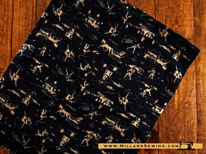 Remnant (Cotton) Vintage Winter Sport Print Flannel