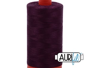 50wt Cotton Thread in 1240 Very Dark Eggplant by Aurifil