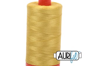 50wt Cotton Thread in 5015 Gold Yellow by Aurifil