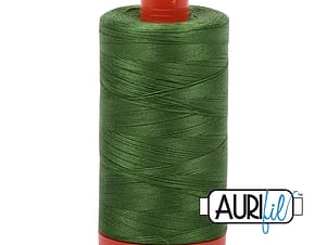 50wt Cotton Thread in 5018 Dark Grass Green by Aurifil